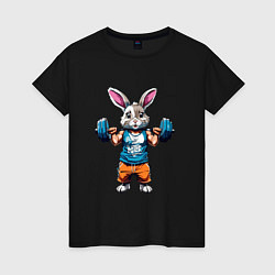 Женская футболка Кролик спортсмен