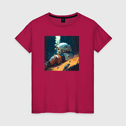 Женская футболка Космонавт и лес