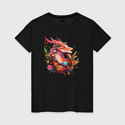Женская футболка Christmas angry dragon