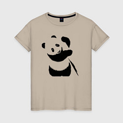 Женская футболка Панда с бревном