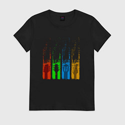 Футболка хлопковая женская Четыре гитары, цвет: черный