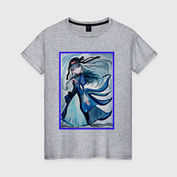 Женская футболка Девушка ночь в стиле аниме