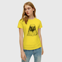 Футболка хлопковая женская Орёл анфас, цвет: желтый — фото 2