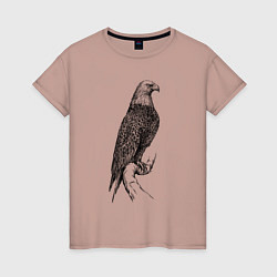 Женская футболка Орёл на бревне