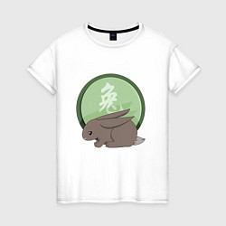 Женская футболка Год кролика на китайском