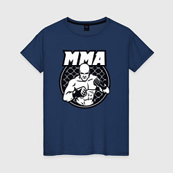 Футболка хлопковая женская Warrior MMA, цвет: тёмно-синий