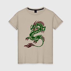 Женская футболка Символ года - зелёный дракон