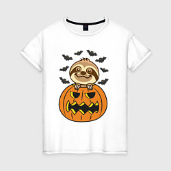 Женская футболка Хэллоуин ленивца