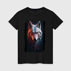 Женская футболка Психоделический волк