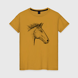 Женская футболка Голова лошади в профиль