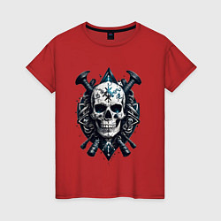 Женская футболка Татуированный череп викинга