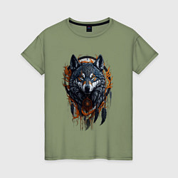 Женская футболка Волк и ловец снов