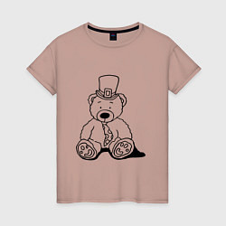 Женская футболка Плюшевый мишка лепрекон - раскраска