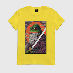 Футболка хлопковая женская Pepe samurai, цвет: желтый