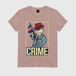 Футболка хлопковая женская Vault crime, цвет: пыльно-розовый
