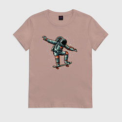 Женская футболка Космонавт скейтер