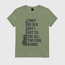 Футболка хлопковая женская The cool bands, цвет: авокадо