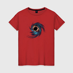 Женская футболка Черная дыра с планетами и звездами