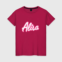 Женская футболка Алиса в стиле барби - объемный шрифт