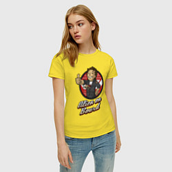 Футболка хлопковая женская Fallout - vault girl, цвет: желтый — фото 2