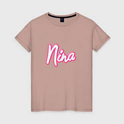 Женская футболка Нина в стиле барби - объемный шрифт