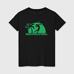 Женская футболка Green beach volleyball