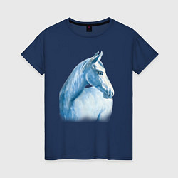 Женская футболка Голубая лошадь