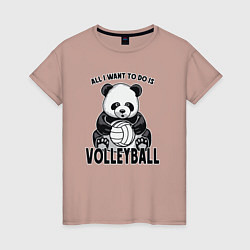 Женская футболка Panda volleyball