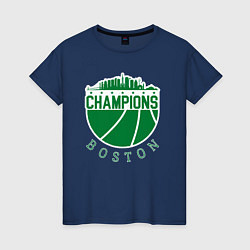 Футболка хлопковая женская Boston champions, цвет: тёмно-синий