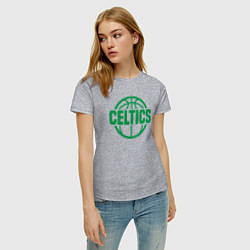 Футболка хлопковая женская Celtics ball, цвет: меланж — фото 2