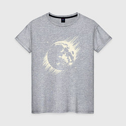 Женская футболка Луна в космосе