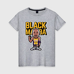 Футболка хлопковая женская Kobe black mamba, цвет: меланж