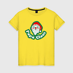 Футболка хлопковая женская Papa Claus, цвет: желтый