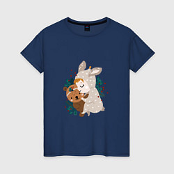 Женская футболка Малыш зайка с медвежонком