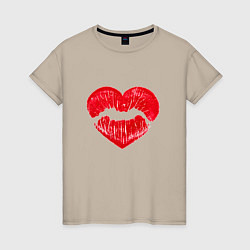 Женская футболка Сердечный поцелуй