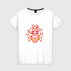 Женская футболка Девятихвостая лисичка Кицуне