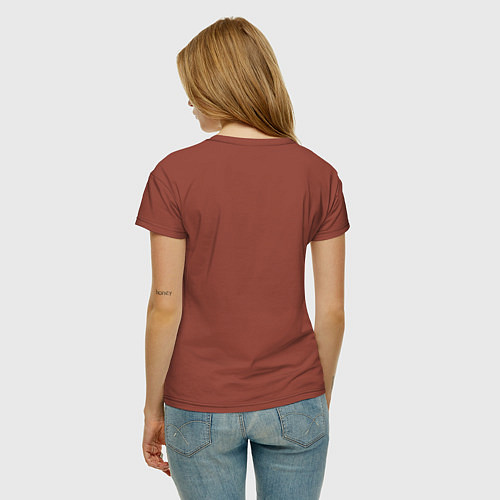Женская футболка Невозможная вилка на тёмном / Кирпичный – фото 4