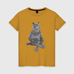 Женская футболка Кот йог