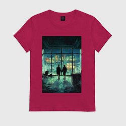 Футболка хлопковая женская Взор в даль, цвет: маджента