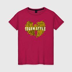 Футболка хлопковая женская Tiger style, цвет: маджента