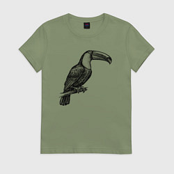 Женская футболка Тукан на жердочке