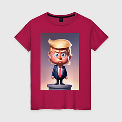 Женская футболка Мультяшный Дональд Трамп - нейросеть