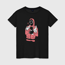 Женская футболка Страж и котик - Игра в кальмара