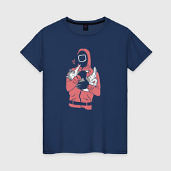 Женская футболка Страж и котик - Игра в кальмара