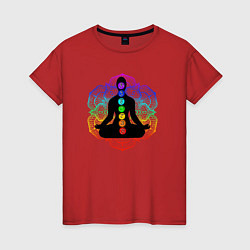 Женская футболка Символ йоги - символы чакры