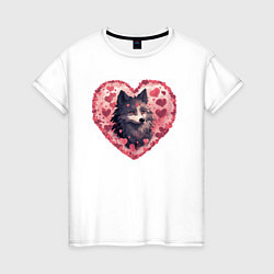 Женская футболка Влюбленный волк