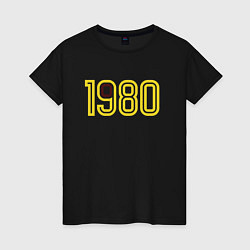 Футболка хлопковая женская 1980, цвет: черный