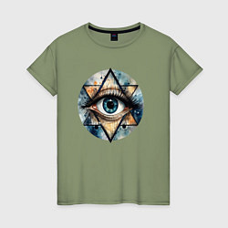 Женская футболка Акварельный глаз