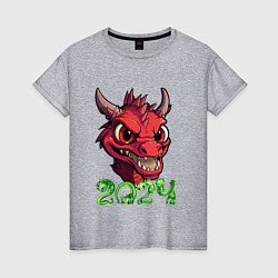 Женская футболка Символ года 2024 маленький дракоша