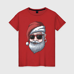 Женская футболка Хипстер Санта